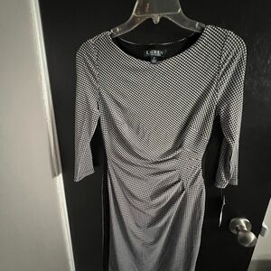 Ralph Lauren Black and White Long Sleeve Dress